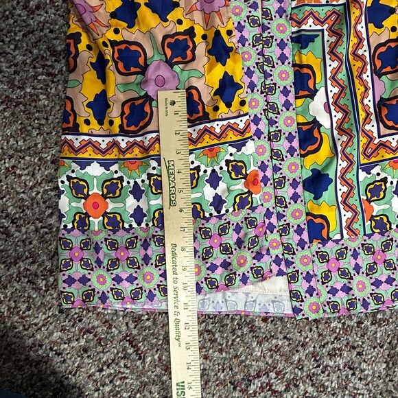 Zara Satin Effect Colorful Boho Floral Belted LS Kimono Duster Robe Size S - Picture 16 of 16